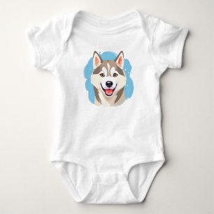 Cute Siberian husky Hund Varg  Funny huskies Hund T Shirt