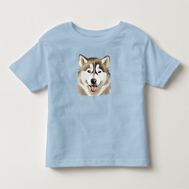 Cute Siberian husky Hund Varg  Funny huskies Hund T Shirt (Framsida)