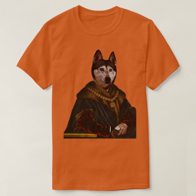 Cute Siberian husky särskiljer Royal Hund Pets på T Shirt (Design framsida)