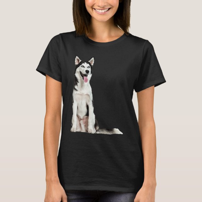 Cute Siberian Husky T Shirt (Framsida)