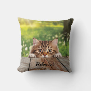 Cute Siberian Peek Cat Kudde