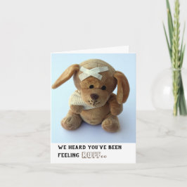 Cute Sick Teddy-Hund får ett källkort Kort