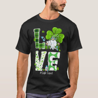 Cute Sight Squad St Patrick's Day Gnome Optometris T Shirt