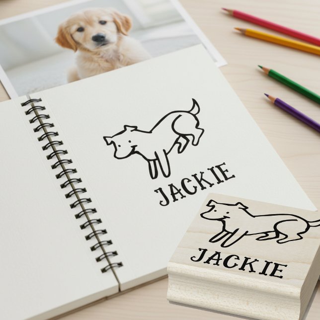 Cute Signature Stamp for Dog Lovers Stämpel (Cute signature stamp for dog lovers.)