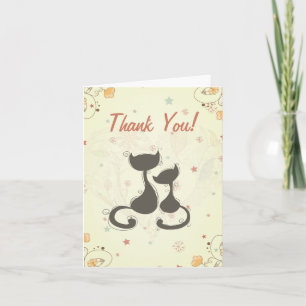 Cute Silhouette Cats Tack Kort