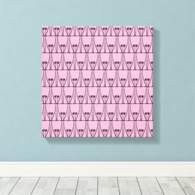 Cute Silhouette Coconut Träd Canvastryck (Insitu (trägolv))