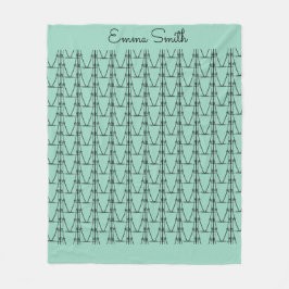 Cute Silhouette Coconut Träd Mönster Soft Blue Fleecefilt