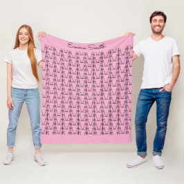 Cute Silhouette Coconut Träd Mönster Soft Rosa Fleecefilt