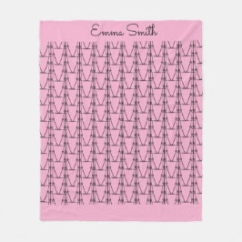 Cute Silhouette Coconut Träd Mönster Soft Rosa Fleecefilt