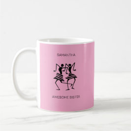 Cute Silhouette Fantastisk Sister Firande Kaffemugg