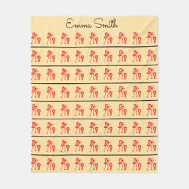 Cute Silhouette, Lycklig Dance Ivory och Red Fleecefilt