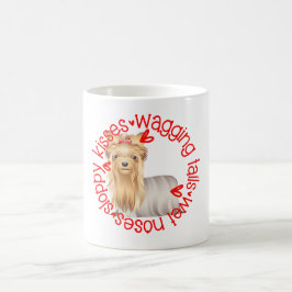 Cute Silky Terrier hund, slarviga kyssar Kaffemugg