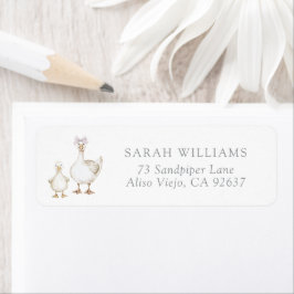 Cute Silly Goose Baby Girl Shower Return Address Returadress Etikett