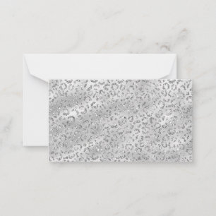 Cute Silver Cheetah Leopard Skin Print Mönster Anteckningskort
