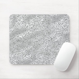 Cute Silver Cheetah Leopard Skin Skriv ut Mönster Musmatta