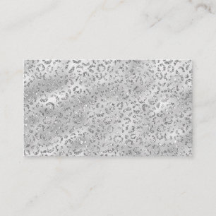 Cute Silver Cheetah Leopard Skin Skriv ut Mönster Visitkort