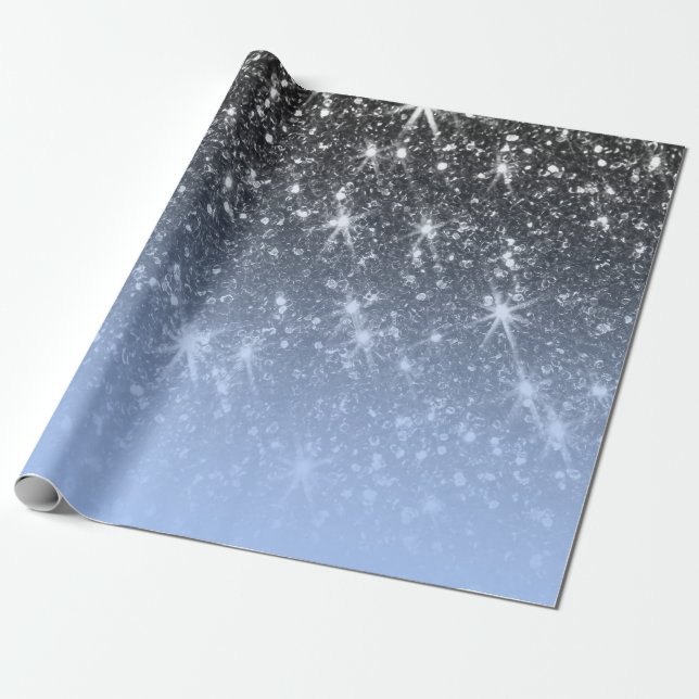 Cute Silver Glitter Presentpapper (Utrullad)
