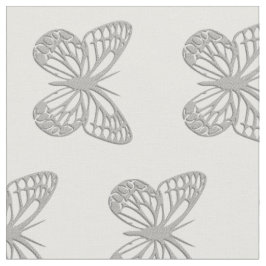 Cute Silver Grått Butterfly Mönster Tyg