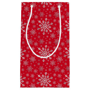 Cute Silver Grått-jul, Snöflingor på Red