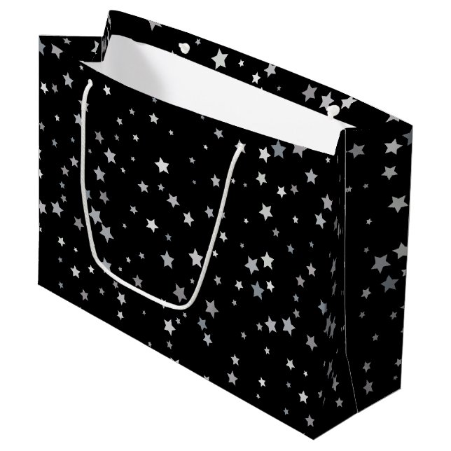Cute Silver Stars mönster | Bakgrund färg (Framsidan Vinklad)