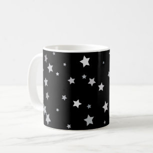 Cute Silver Stars mönster   Bakgrund färg Kaffemugg
