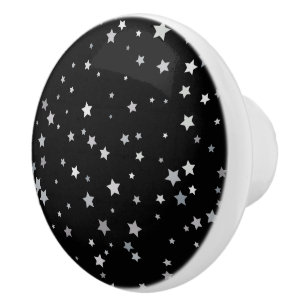 Cute Silver Stars mönster Bakgrund färg Knopp