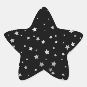Cute Silver Stars mönster Bakgrund färg Stjärnformat Klistermärke