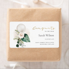 CUTE SILVER WHITE BALLOON BLOMMIGT GRAD GRATULERAR FRAKTSEDEL