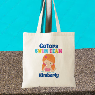Cute Simma Team Girl Personlig Swimmer Tygkasse