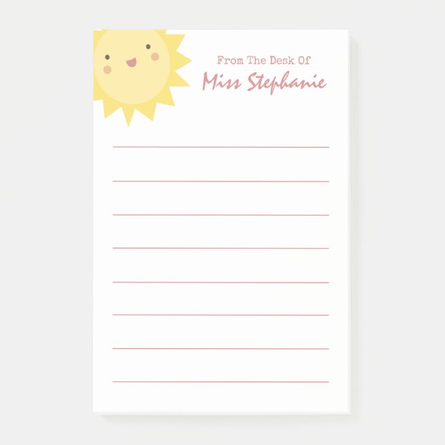 Cute Simone Sunshine från lärarens skrivbord Post-it Block (Framsida)