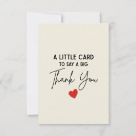 Cute Simple A Little Card To Say A Big Thank You Tack Kort