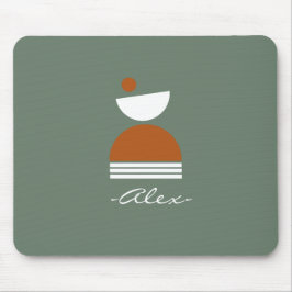 Cute simple abstrakt Monogrammed grönt brun rök Musmatta