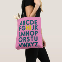 Cute Simple Alphabet Brev Art i Rosa Bibliotek