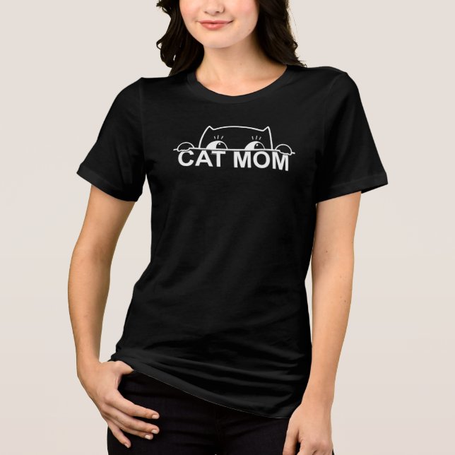 Cute Simple Black Cat Lover Mom Women's T-Shirt (Framsida)