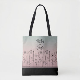 Cute Simple Black Ro Guld Flower Doodles Möhippa Tygkasse
