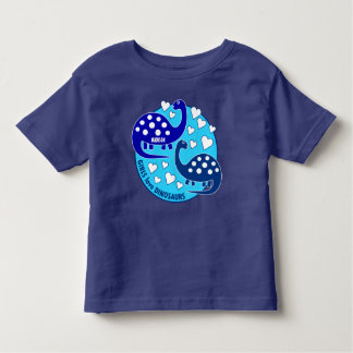 Cute Simple Blue Girls Dinosaur | Hjärter Tröja