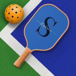 Cute Simple Blue Monogram Initial + Namn