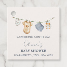 Cute Simple Boho Clothesline Baby Shower Gåvor Etiketter