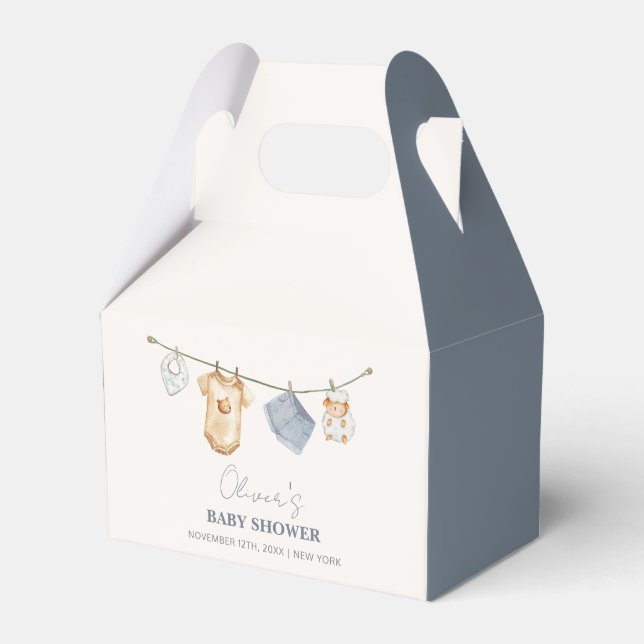 Cute Simple Boho Clothesline Baby Shower Presentaskar (Framsidan Sidan)