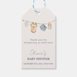 Cute Simple Boho Clothesline Baby Shower Presentetikett