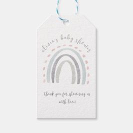 Cute Simple Boho Rainbow Baby Shower Presentetikett