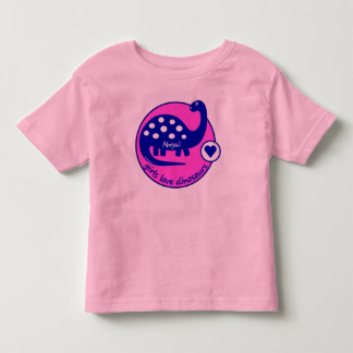 Cute Simple Bright Rosa Girls Dinosaur | Dino Tee Shirt
