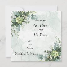 Cute Simple bröllop - inbjudan