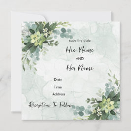 Cute Simple bröllop - inbjudan