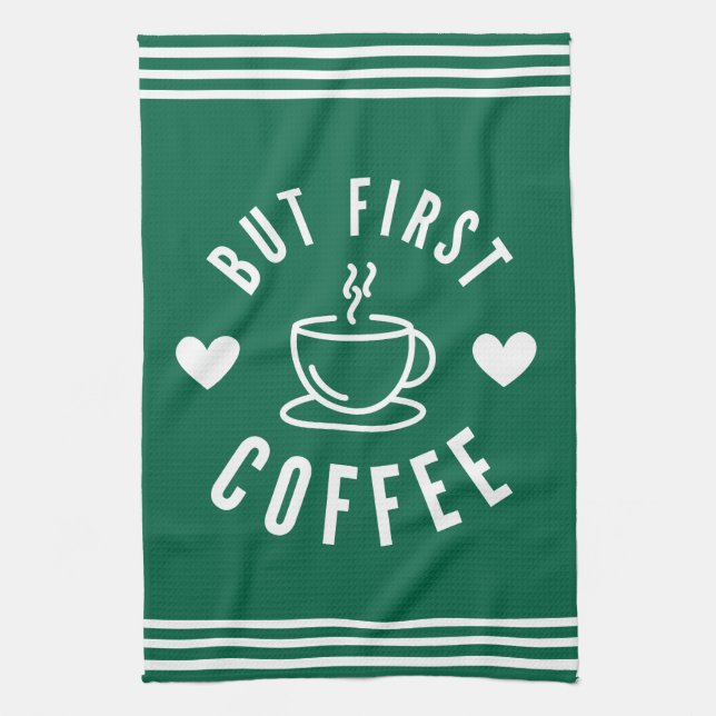 Cute Simple but First Coffee Kitchen Towels Kökshandduk (Vertikal)