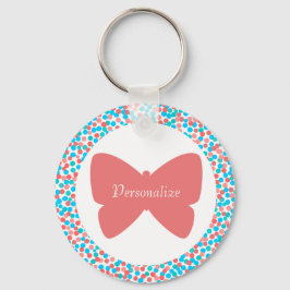 Cute Simple Butterfly Custom Name Keychain 2-sidig Nyckelring