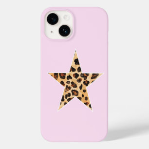 Cute Simple Cheetah Print Star Rosa iphone case
