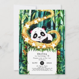 Cute Simple Children's Panda Birthday Inbjudningar
