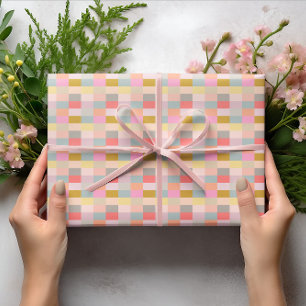 Cute Simple Colorful Pastel Geometric Mönster Presentpapper