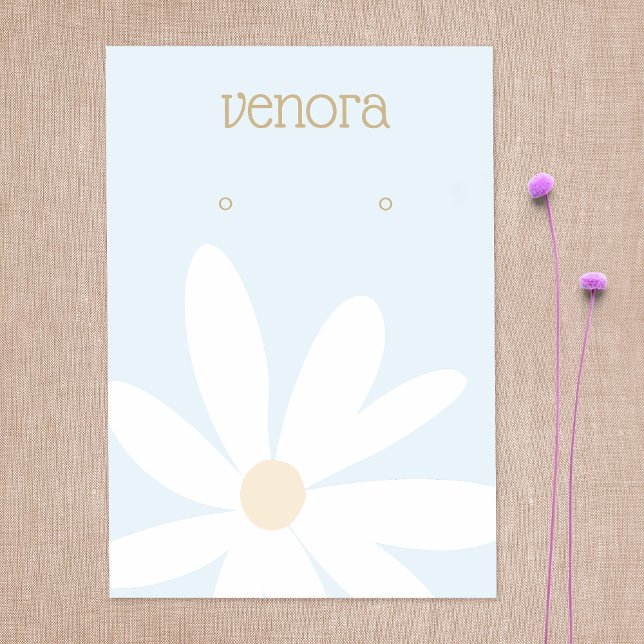 Cute Simple Daisy Blommigt Earring Visning Card Visitkort (Skapare uppladdad)